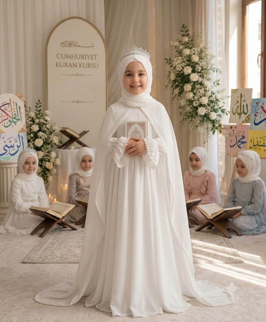 İNCİLİ PELERİNLİ ELBİSE